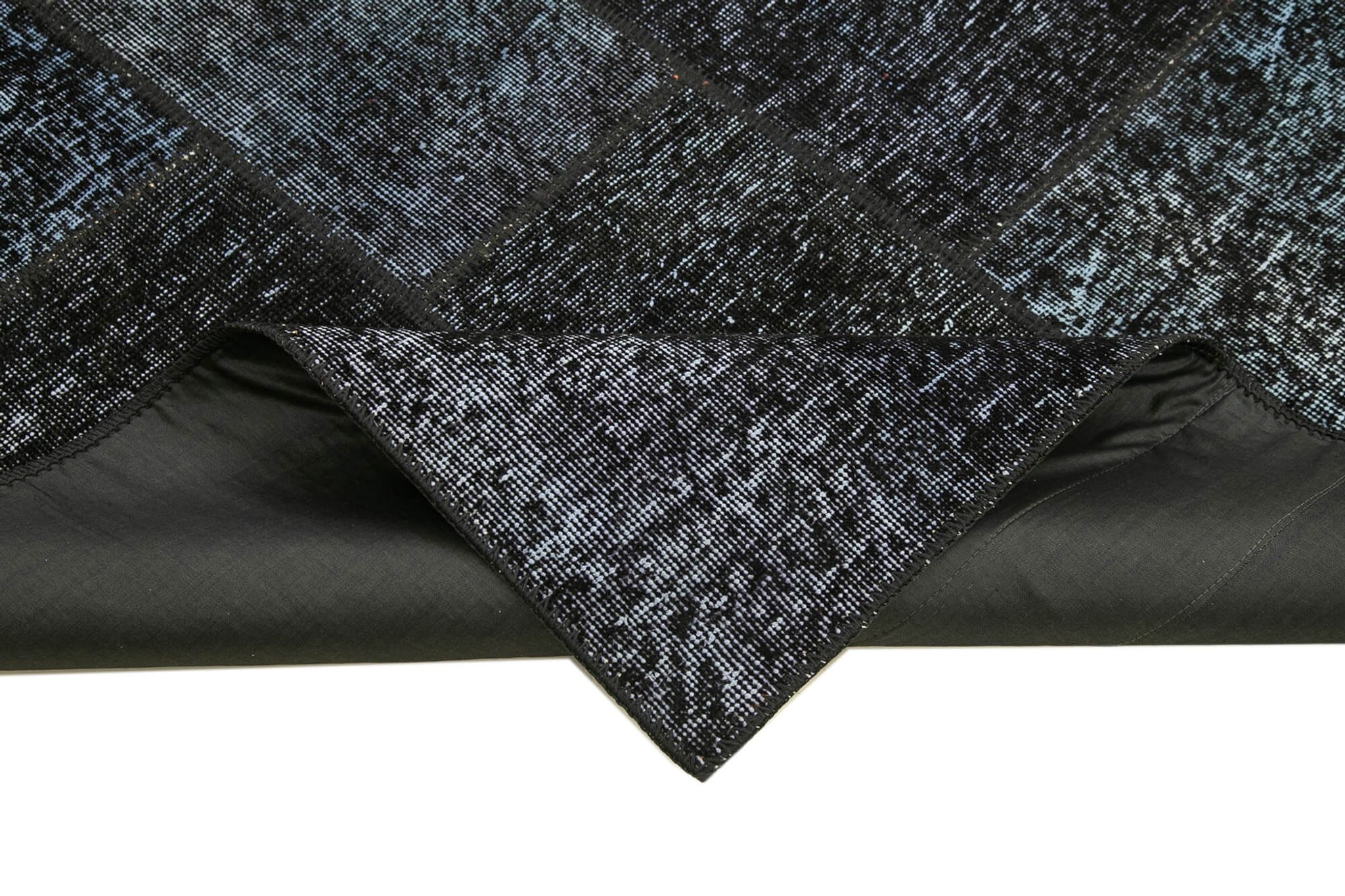 Handmade anatolian vintage 172 cm x 244 cm black patchwork carpet