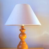 Scandinavian turned wooden lamp 60s