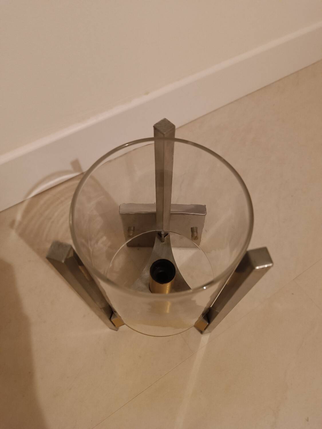 Applique en laiton et verre de Gaetano Scolari 1960