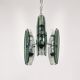Glass and chrome suspension light in Fontana Arte style by Veca Murano, Italy.