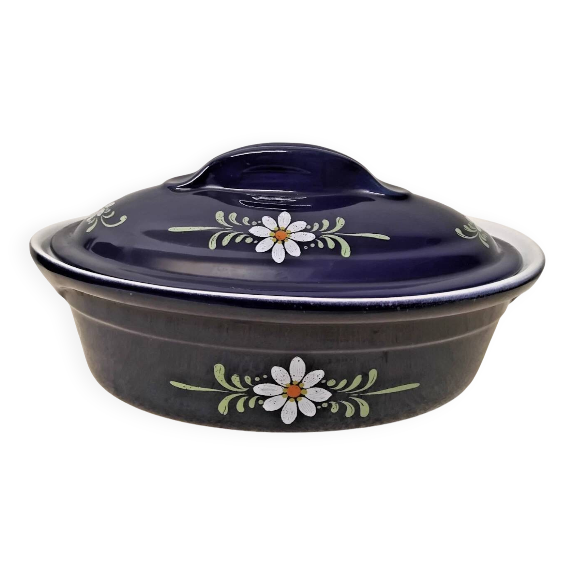 Large Oval Cocotte A Baeckeoffe in Ceramic France Vintage