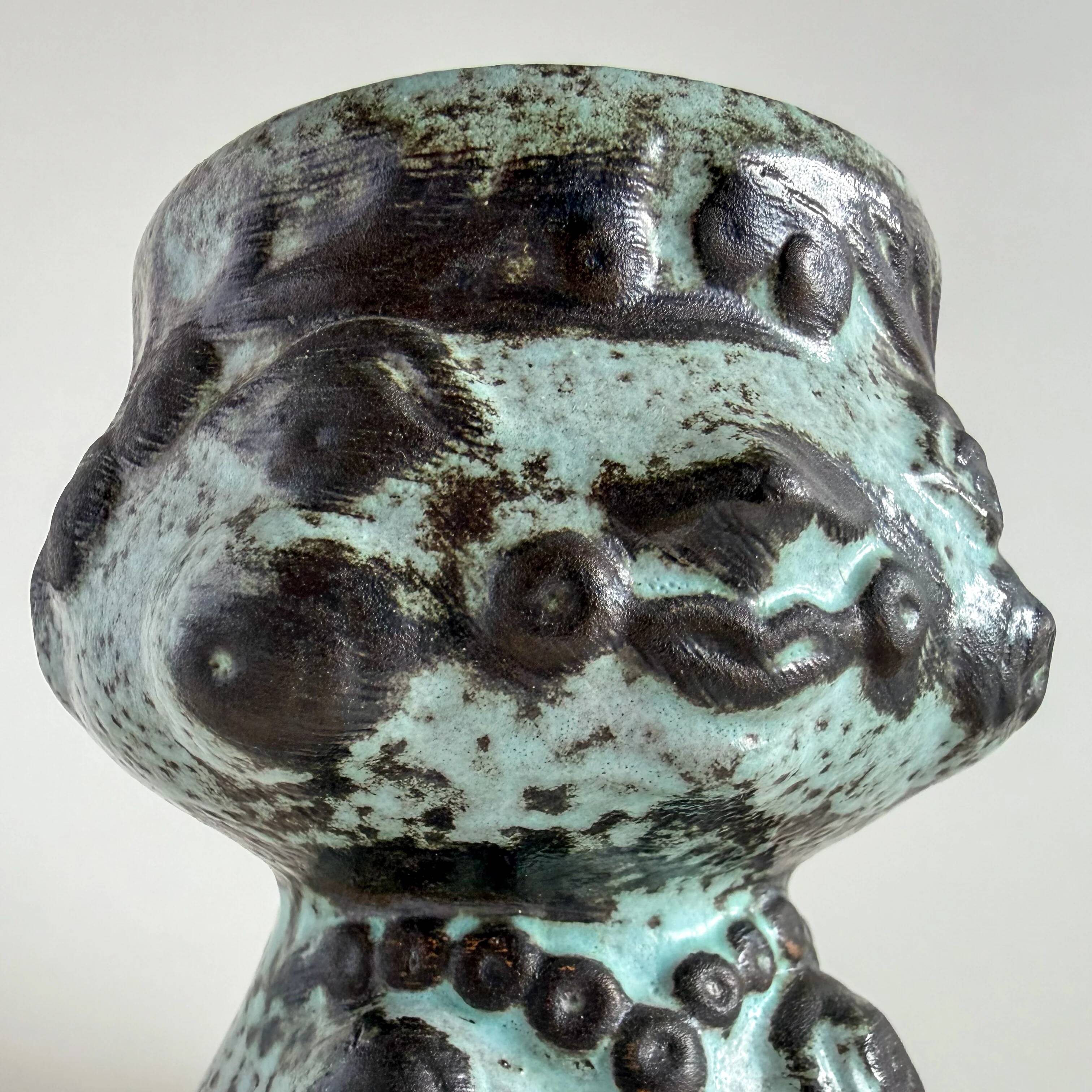 Vintage head cache-pot Strehla ceramics