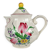 Small teapot KG Lunéville, model "Réverbère", tulip pattern.