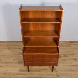 Mid-century teak shelf with pull-out top, 1970s