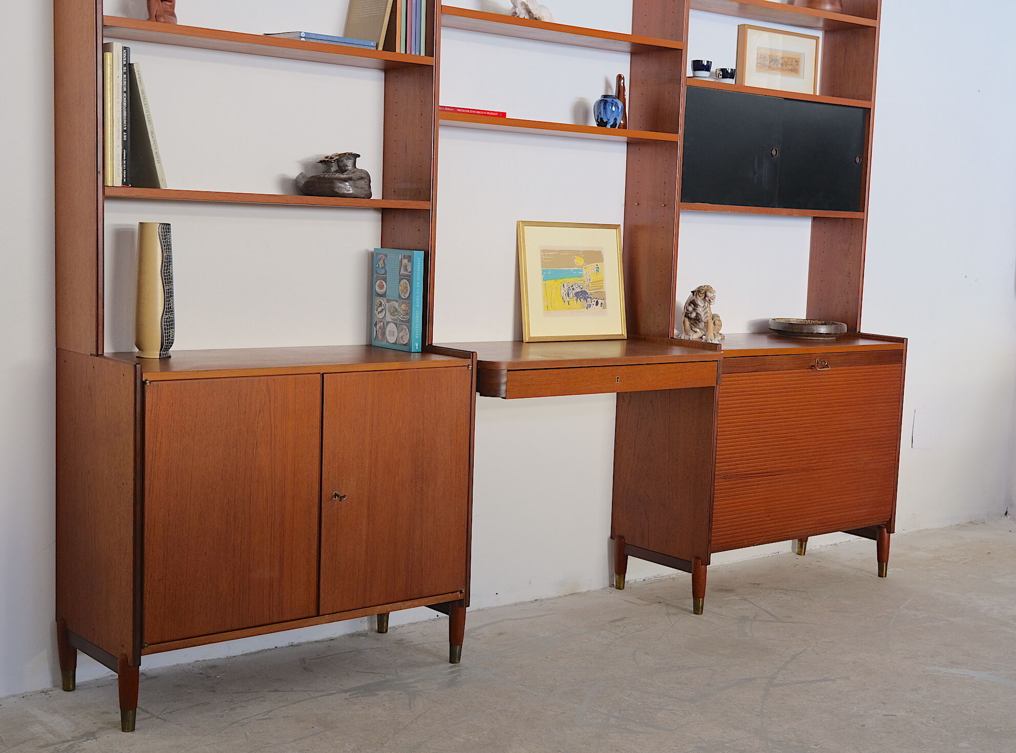 Norwegian Mid Century Modular Standing Shelf, 1960's