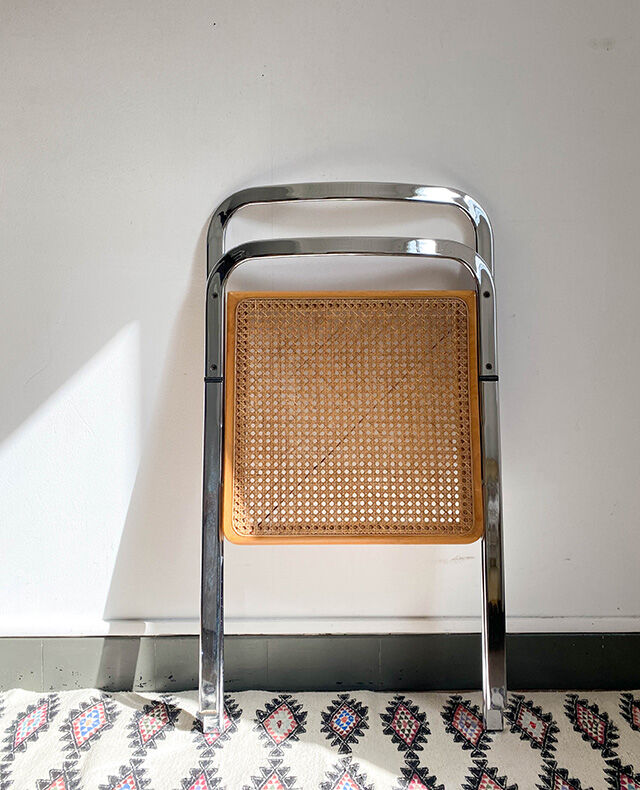 Folding chair cannage Giorgio Cattelan