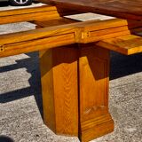Art Deco table 1930 oval solid oak with extensions