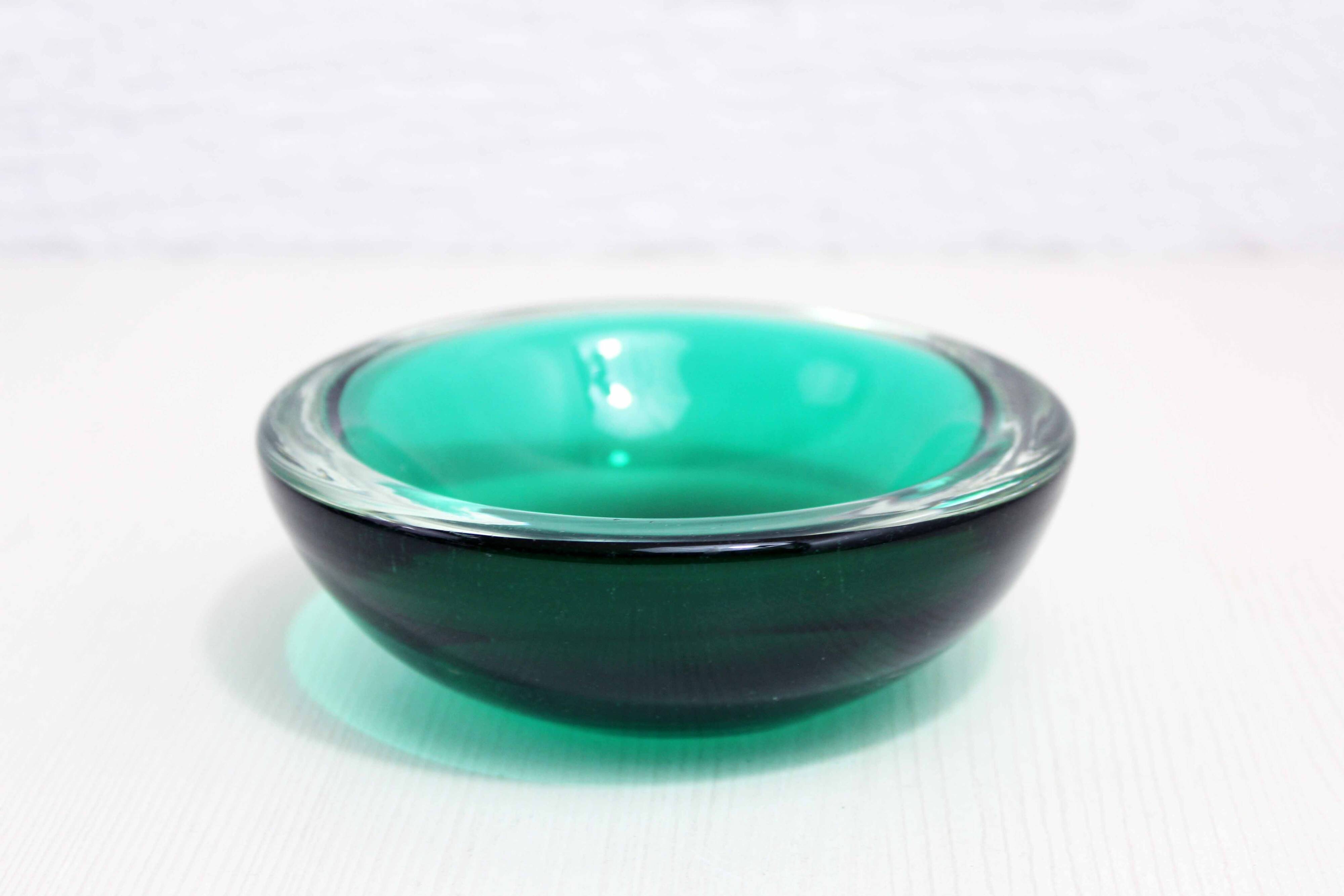 Green Murano glass ashtray