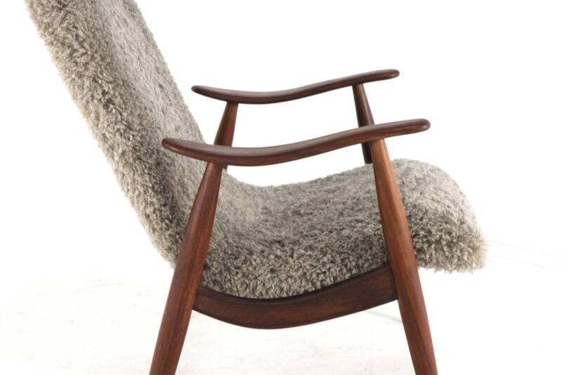 Mid century modern Armchair brown doodle (1) - total restoration - unique