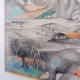 Helena Ribeiro drawing on paper 1987 - Dated and signed lower right