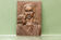 Bas relief moderniste, vierge à l'enfant, bois sculpté, signé