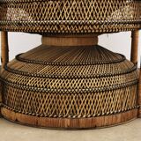 Vintage Emmanuelle de Kok armchair in wicker and bamboo 1970