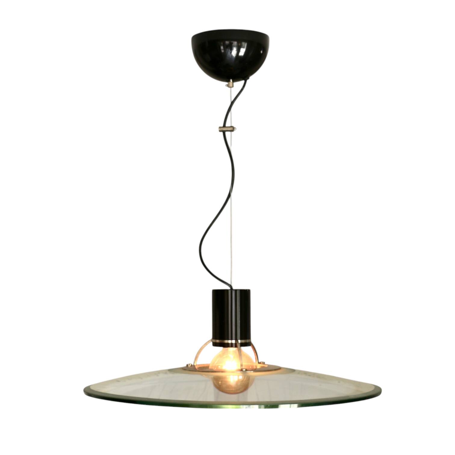 A glass pendant light, Italy 1970s