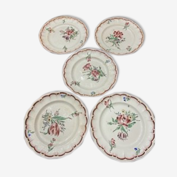 5 assiettes plates Lunéville