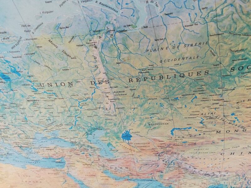 IGN Air France vintage planisphere world map 1980