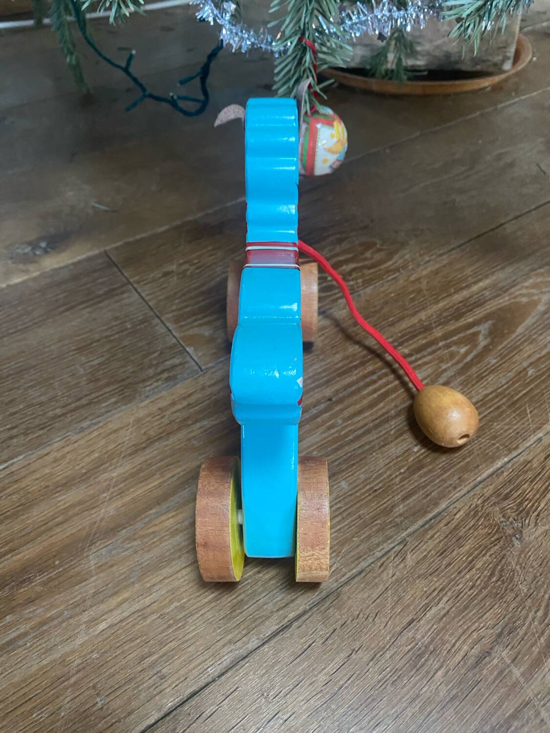 Vintage wooden pull-along horse