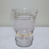Pitcher in frosted glass and gilding 1 liter