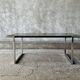 Coffee table in chromed metal and smoked glass, 1970s