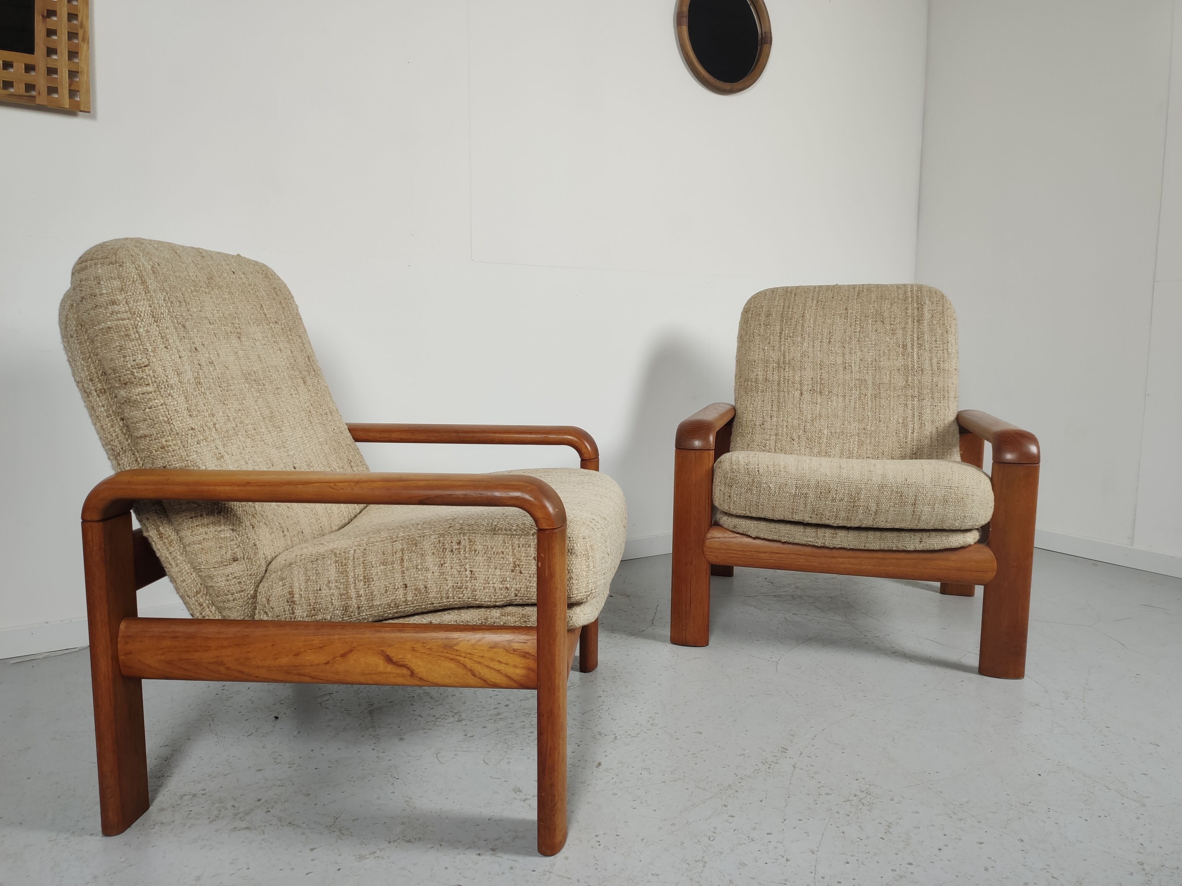 Pair of vintage Scandinavian teak chairs 1970s
