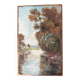Huile sur isorel, bord de rivière