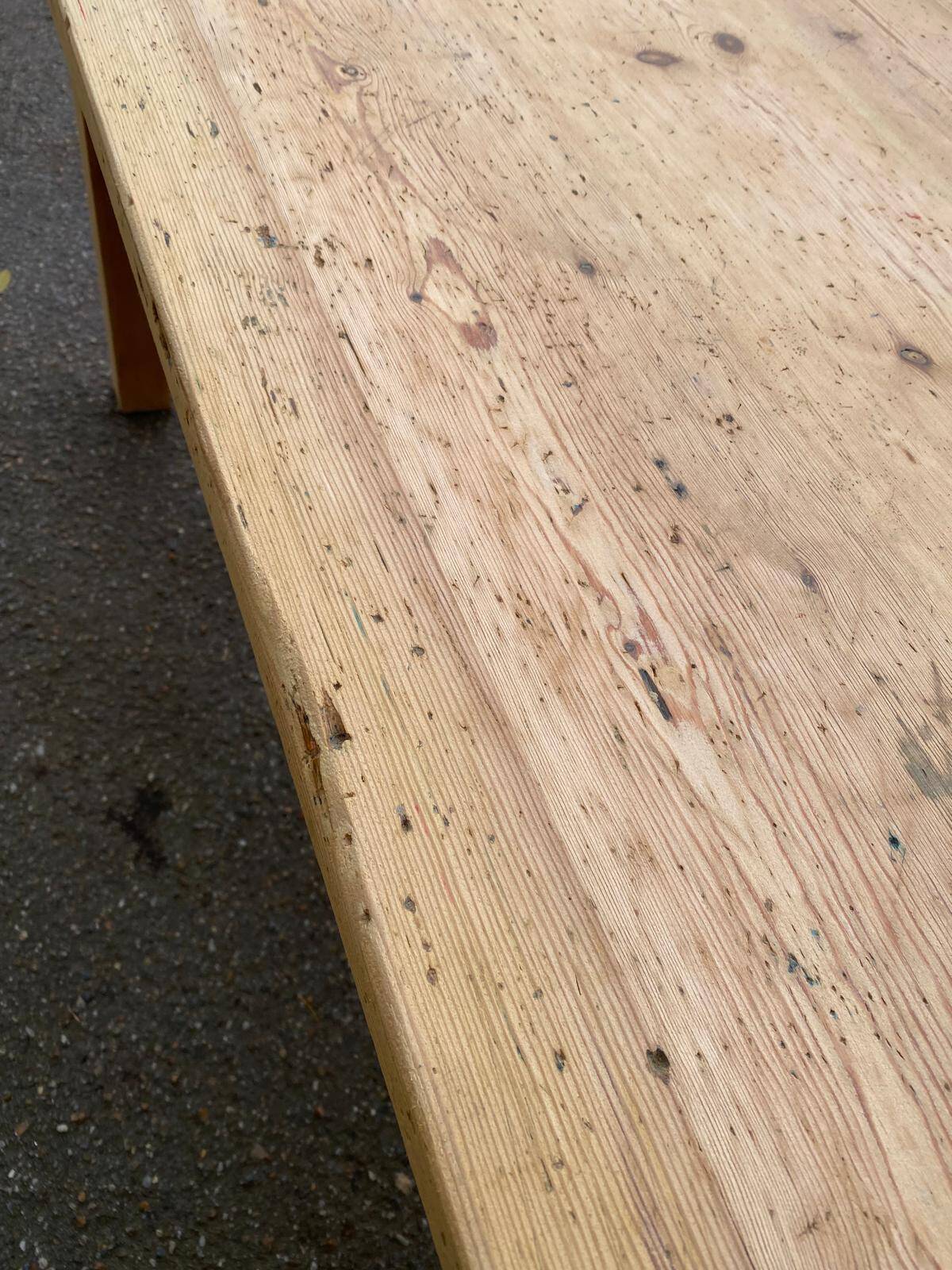 Renovated solid wood farmhouse dining table, 150cm