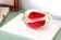 Vide-poche, cendrier en verre de Murano facetté rouge