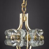 Small brass and crystal glass pendant by Sische, Germany, 1970s.
