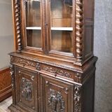 Buffet library two-body antique carved wooden.