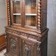 Buffet library two-body antique carved wooden.