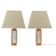 Paire de lampes de table en verre moulé et teck  Suède 1960