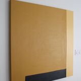 Abstract yellow-ochre canvas 80x80cm