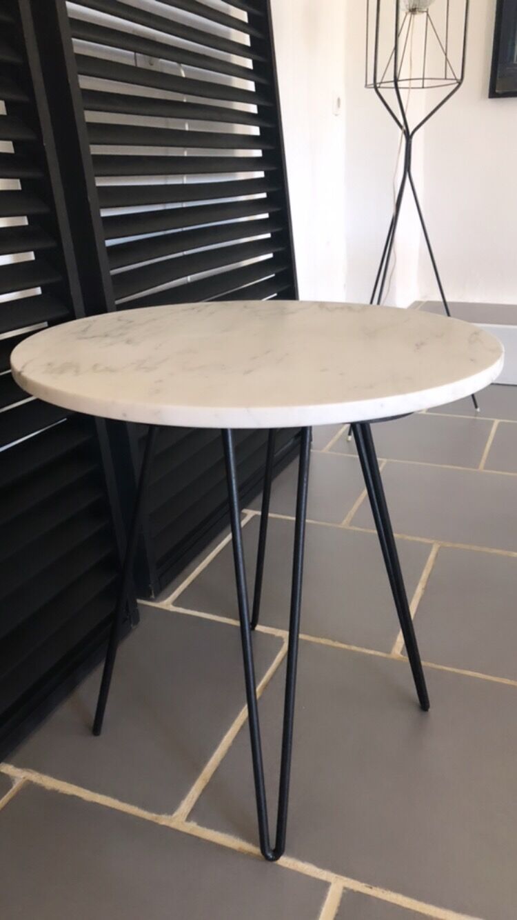 Vintage marble tray side table