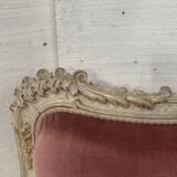 Louis XV style bench in lacquered and gilded beech, 20th century