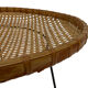 Rattan magazine rack on black metal frame, Artimeta, 1950