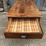 Antique cherry farmhouse table with 2 drawers and 1 pull-out