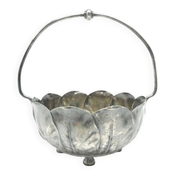 Sucrier Art Nouveau, en laiton argenté, frères Henneberg, Pologne, début du 20e siècle