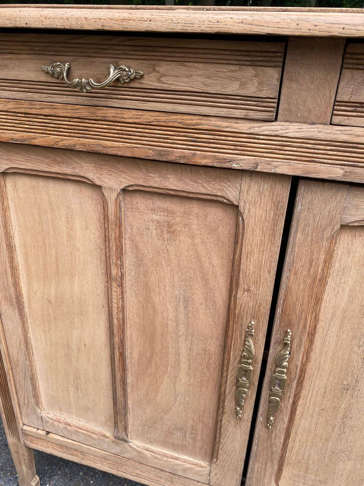 Vintage Parisian Art Deco sideboard renovated in wood 1945