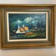 Landscape painting oil on hardboard signed Louwagie
