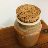 Lot de deux pots à moutarde anciens en grès