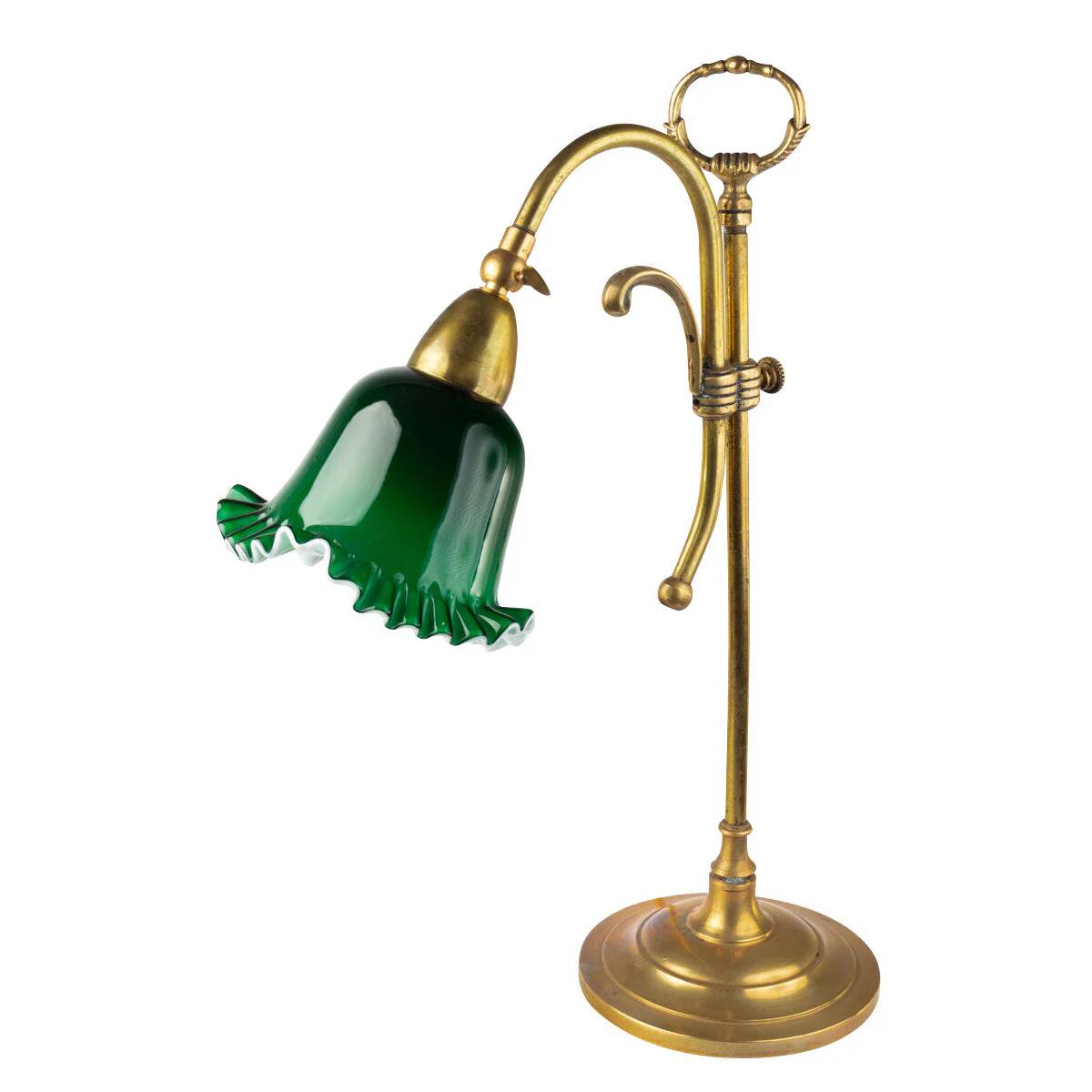 1920s Art Deco Desk Lamp with Green Shade