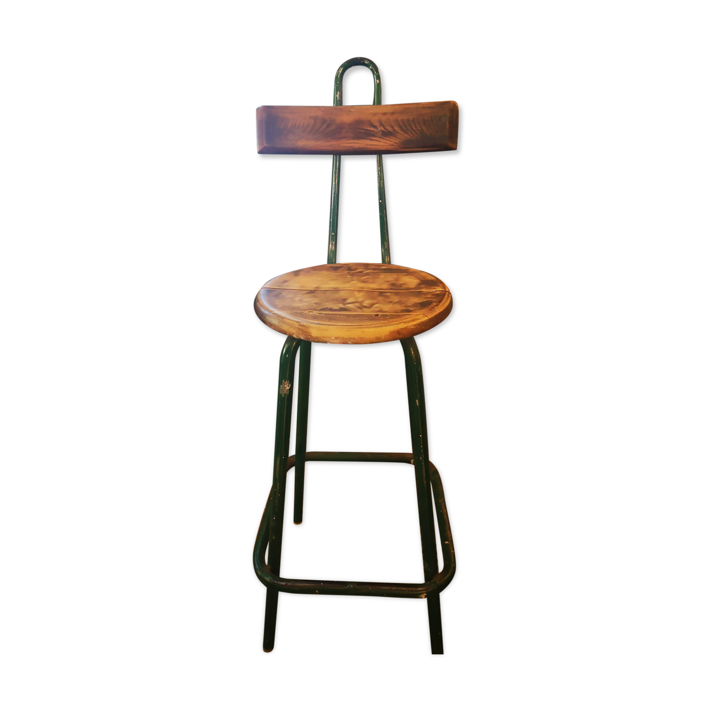 High stool for drawing table architect metal and wood restored delivery offered