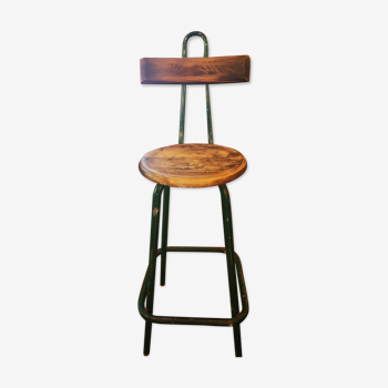 High stool for drawing table architect metal and wood restored delivery offered