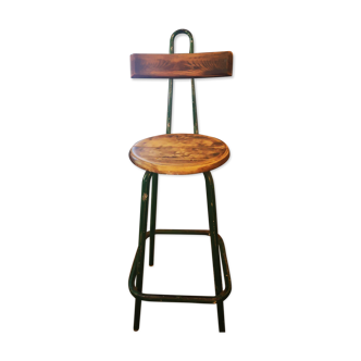 High stool for drawing table architect metal and wood restored delivery offered