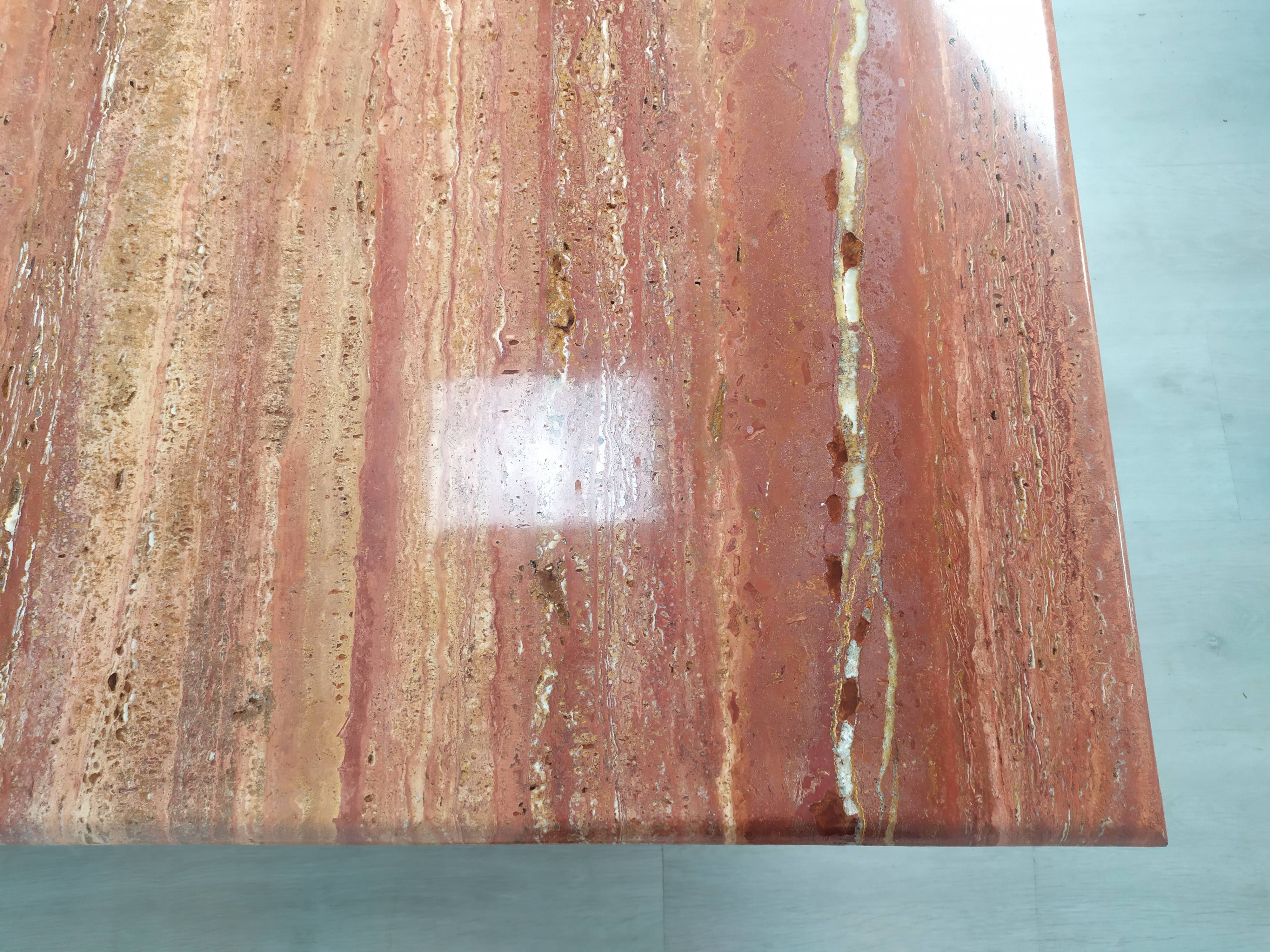 Travertine coffee table red design