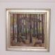 Original mid-century Swedish oil on panel – “Tree Trunks” by Harry Wichmann – dated 1953 – vintage & framed – 69 × 71 cm