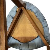 Vintage rare three-legged dining chair 1960s oak heart chair