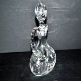 Carafe cannette aiguière liqueur / huile en cristal de Bohème taillé H18cm