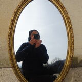 Miroir médaillon doré 63x41 cm