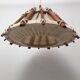 Hanging lamp in linen wood and wool