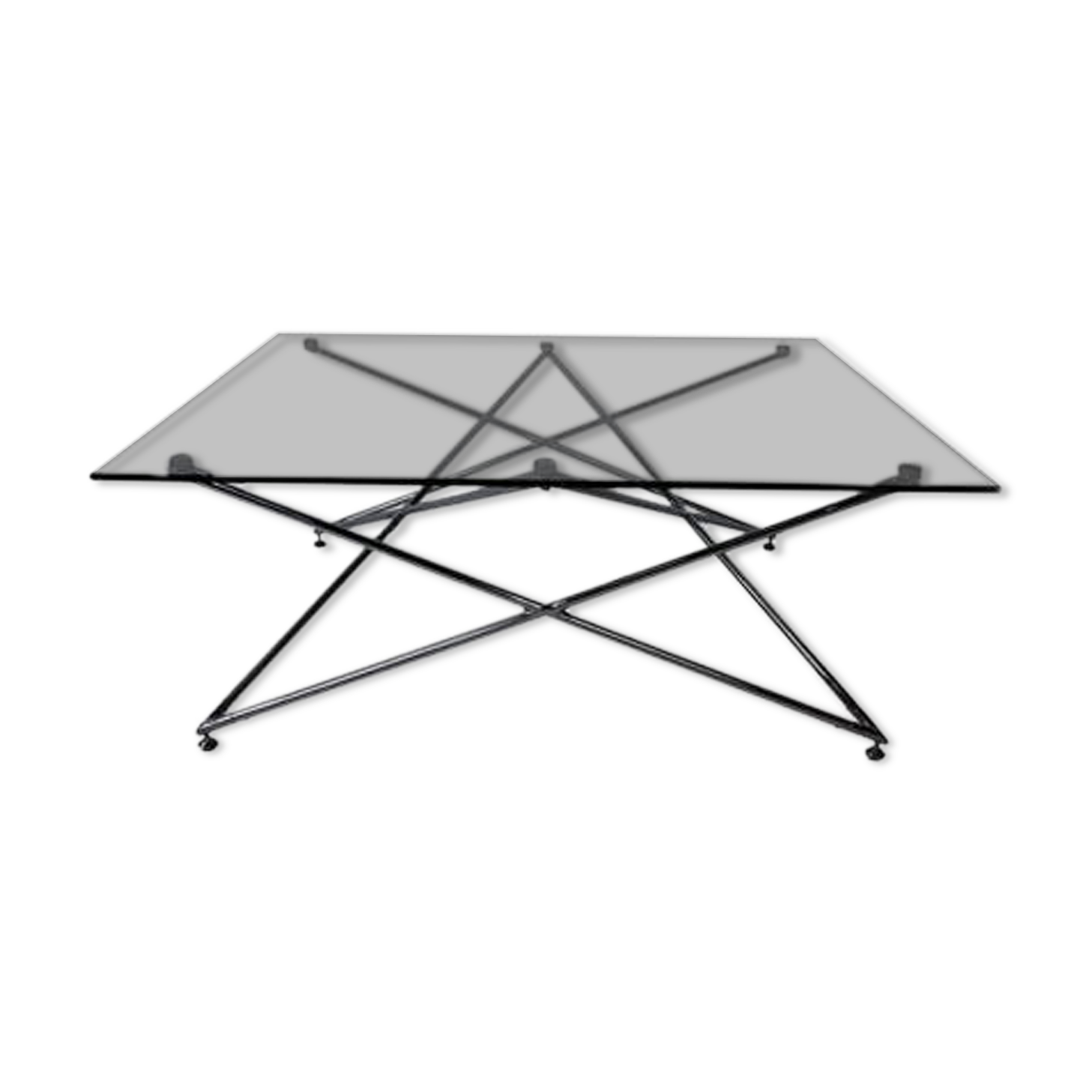 Glass and chrome coffee table